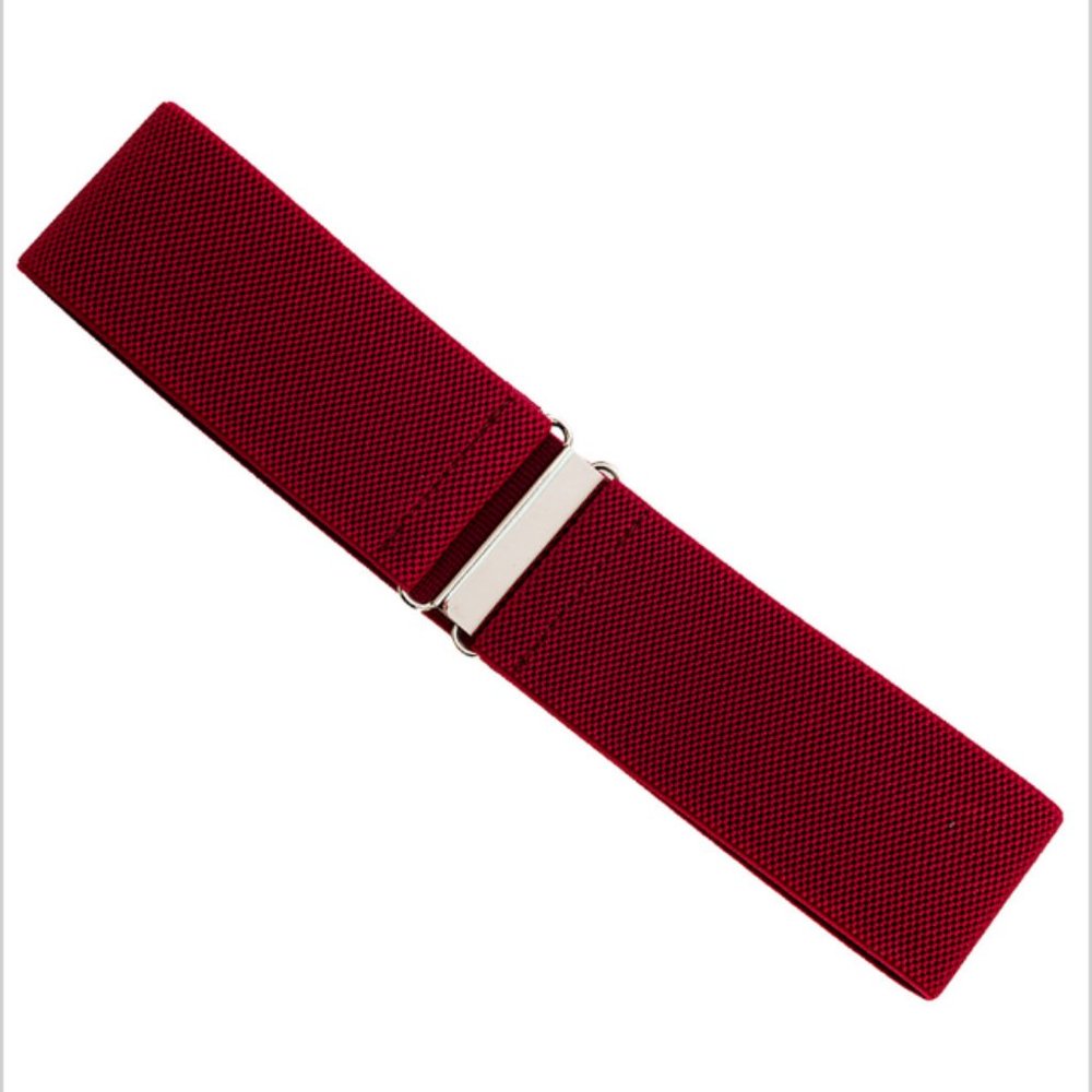 NWT Banned Apparel Burgundy Wide Elastic Retro Gloria Belt